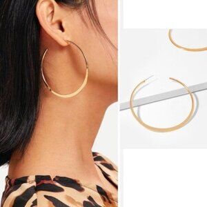 Boutique Simple Large Thin Hoops Gold Plated Earrings Everyday Costume Jewelry